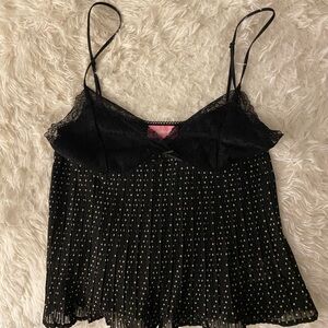 Edikted Black Lace Polka Dot Top